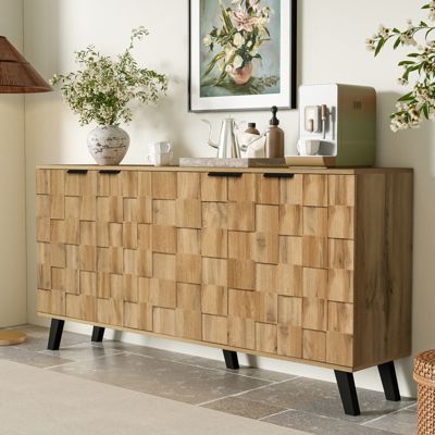 Buffet moderne 4 portes 160,5x35,5x78 cm, Meuble pratique pour salon, chambre et salle à manger