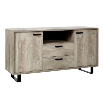 Buffet NEWTON 170 cm  2 portes, 2 tiroirs  Chene clair  Design robuste