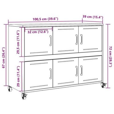 Buffet noir 100,5x39x72 cm acier vidaXL