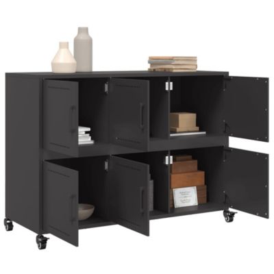 Buffet noir 100,5x39x72 cm acier vidaXL