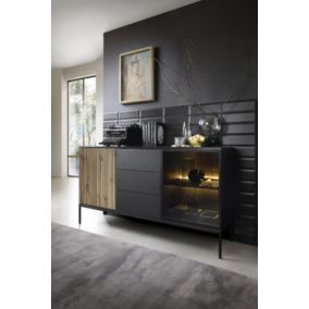 Buffet ODENSE 154 cm chêne et noir