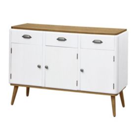 Buffet Scandinave 3 Tiroirs "Kuito" 119cm Blanc