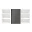 Buffet semi ouvert blanc 9 cases 6 portes anthracite mat GoodHome Atomia H. 112,5 x L. 225 x P. 37 cm