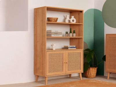 Buffet Skopje, Buffet du salon, Commode de salon, Garde-manger de cuisine, 90x40h110 cm, Chêne