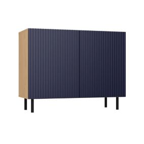 Buffet style glamour 2 portes - 100x40x78 cm - 4 niches de rangement - Portes à lamelles-CAMI