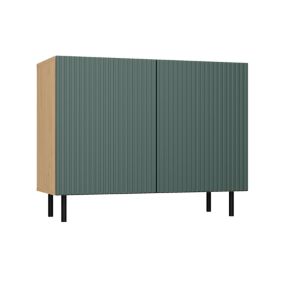 Buffet style glamour 2 portes - 100x40x78 cm - 4 niches de rangement - Portes à lamelles-CAMI