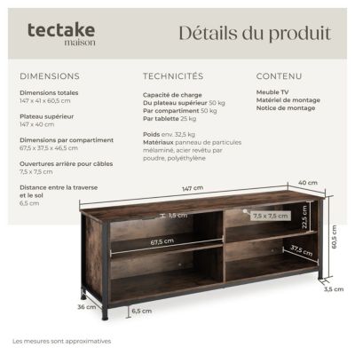 Buffet style industriel Bois foncé industriel, rustique