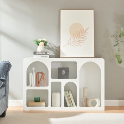 Buffet Vaagaa 110 x 30 x 70 cm blanc en.casa