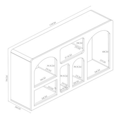 Buffet Vaagaa 110 x 30 x 70 cm blanc en.casa