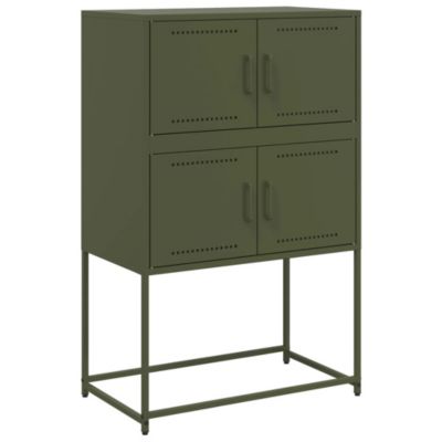 Buffet vert olive 68,5x38,5x107 cm acier vidaXL
