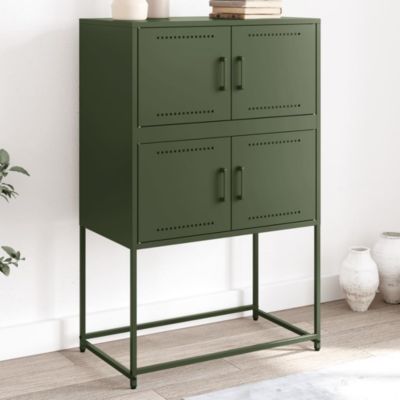 Buffet vert olive 68,5x38,5x107 cm acier vidaXL