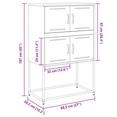 Buffet vert olive 68,5x38,5x107 cm acier vidaXL