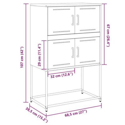 Buffet vert olive 68,5x38,5x107 cm acier vidaXL