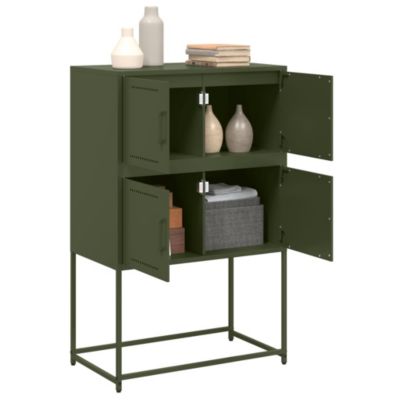 Buffet vert olive 68,5x38,5x107 cm acier vidaXL