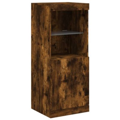 Buffets avec lumières LED 3 pcs chêne fumé bois d'ingénierie vidaXL
