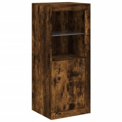 Buffets avec lumières LED 3 pcs chêne fumé bois d'ingénierie vidaXL