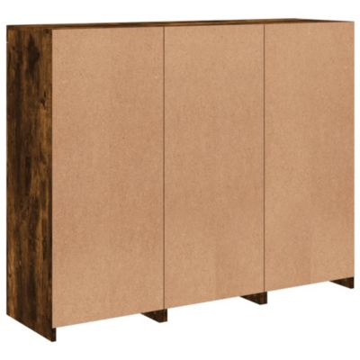 Buffets avec lumières LED 3 pcs chêne fumé bois d'ingénierie vidaXL