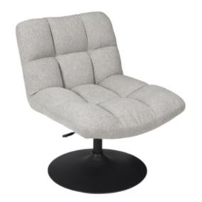 BULLA - Fauteuil Pivotant Tissu Gris Clair