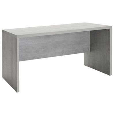 Bureau 140 cm décor béton texturé avec voile de courtoisie - GRANIT