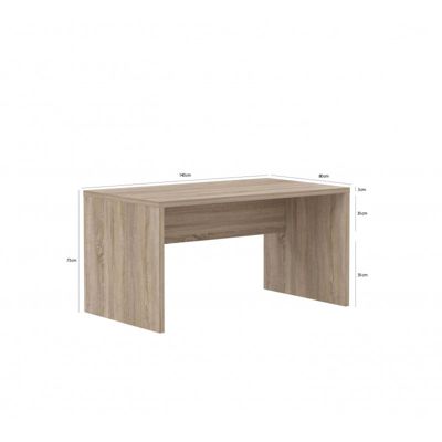 Bureau 140 cm décor chêne clair - OPIO