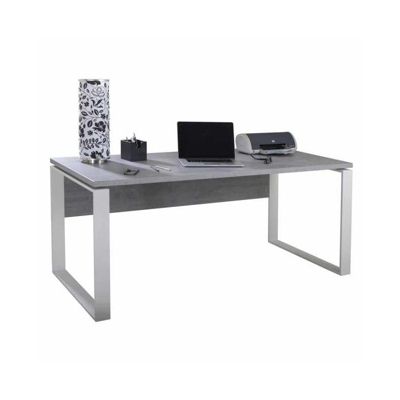 Bureau 170 cm décor gris béton et pied en métal - NET