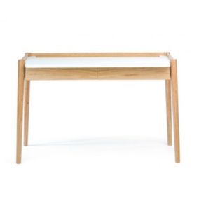 Bureau 2 Tiroirs "Feldbach" 126cm Chêne & Blanc