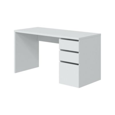 Bureau Alko, Bureau réversible avec 3 tiroirs, Table de bureau multi-positions gain de place, 138x60h74 cm, Blanc