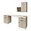 Bureau avec meubles suspendus effet chêne GoodHome Atomia L. 260 cm