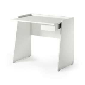 Bureau Calendula, Bureau moderne avec tiroir, Table d'étude ou de bureau, Porte-livre PC, 100% Made in Italy, 90x60h80 cm, Blanc