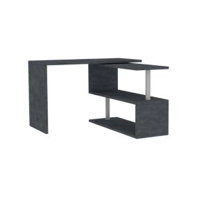 Bureau Candido, Bureau PC d'angle, Table de bureau polyvalente, Bureau gain de place multi-positions, 120x50h75 cm, Anthracite