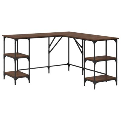 Bureau chêne marron 139x139x75 cm bois d'ingénierie vidaXL