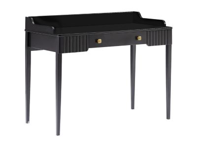 Bureau console avec 1 tiroir - MDF - Noir mat - RENEVI
