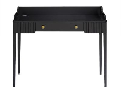 Bureau console avec 1 tiroir - MDF - Noir mat - RENEVI