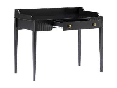 Bureau console avec 1 tiroir - MDF - Noir mat - RENEVI
