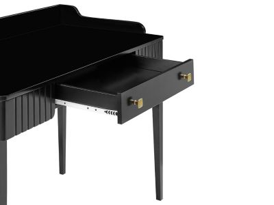 Bureau console avec 1 tiroir - MDF - Noir mat - RENEVI