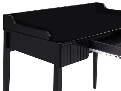 Bureau console avec 1 tiroir - MDF - Noir mat - RENEVI
