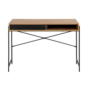 Bureau contemporain avec rangement et pieds métal - MAEL