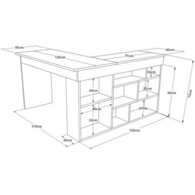 Bureau d'angle en aggloméré Clic