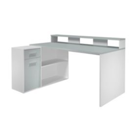 Bureau d angle, option drte-gche - Mélaminé - Blanc - 160 - 92 - 115 cm