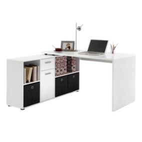 Bureau d'Angle Réversible "Oxela" 135cm Blanc