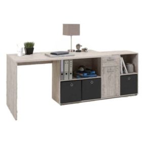 Bureau d'Angle Réversible "Oxela" 135cm Chêne Sable