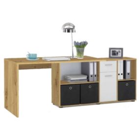 Bureau d'Angle Réversible "Oxela" 135cm Chêne