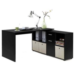 Bureau d'Angle Réversible "Oxela" 135cm Noir