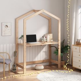 Bureau d'enfant Susaa 160 x 110 x 50 cm pin naturel en.casa