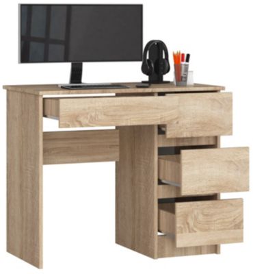 Bureau d'ordinateur AKORD droit A7 Chêne Sonoma 90 cm 4 tiroirs façade Chêne Sonoma 90x50x77 cm