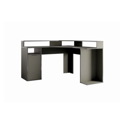Bureau dAngle 1 Porte GRAPHIX - 139 cm - Graphite Gris - Collection GRAPHIX