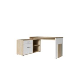 Bureau dangle - chêne clair et blanc - Collection COMO