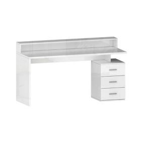 Bureau Dchiriche, Bureau avec plateau, Bureau polyvalent, Bureau gain de place multi-positions, 160x60h90 cm, Blanc