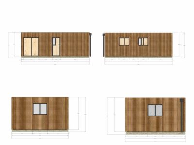 Bureau de jardin 4 saisons en bois 7,7 x 4,6 x 2,7 m / isolation RE2020 / menuiseries alu k-line