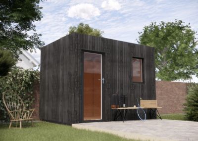 Bureau de jardin habitable en bois 3,3 x 2,4 x 2,7 m avec plancher isolé